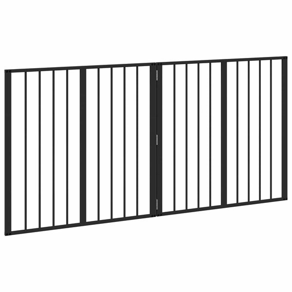 Koiraportti 2 kpl Musta 80 x 80 cm Galvanoitu teräs