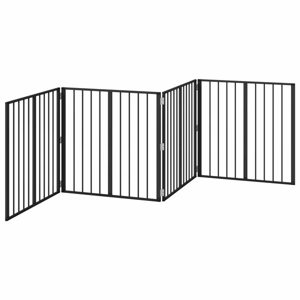 Koiraportti 4 kpl Musta 80 x 80 cm Galvanoitu teräs
