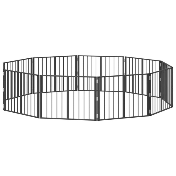 Koiraportti 10 kpl Musta 80 x 60 cm Galvanoitu teräs