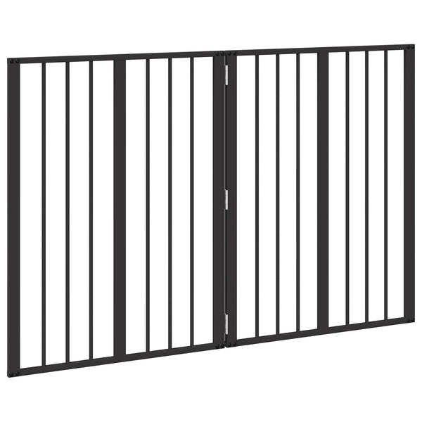 Koiraportti 2 kpl Musta 60 x 80 cm Galvanoitu teräs