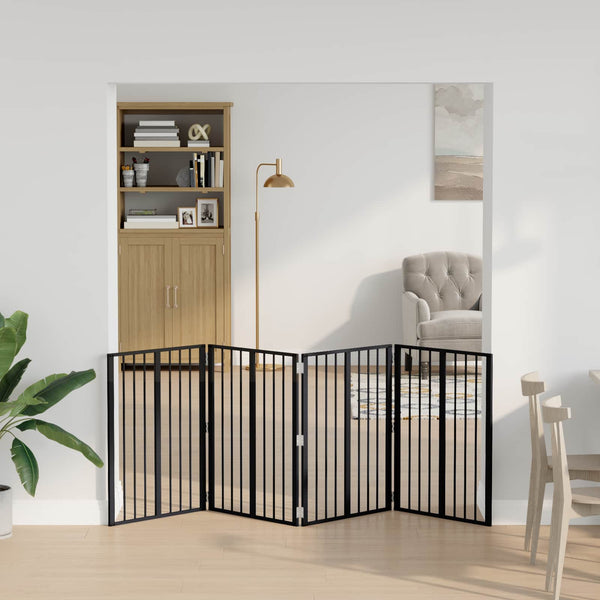 Koiraportti 4 kpl Musta 60 x 80 cm Galvanoitu teräs