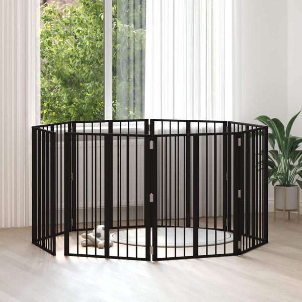 Koiraportti 8 kpl Musta 60 x 80 cm Galvanoitu teräs