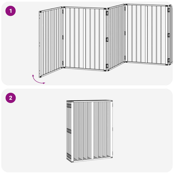 Koiraportti 10 kpl Musta 60 x 80 cm Galvanoitu teräs