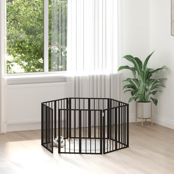 Koiraportti 6 kpl Musta 60 x 60 cm Galvanoitu teräs