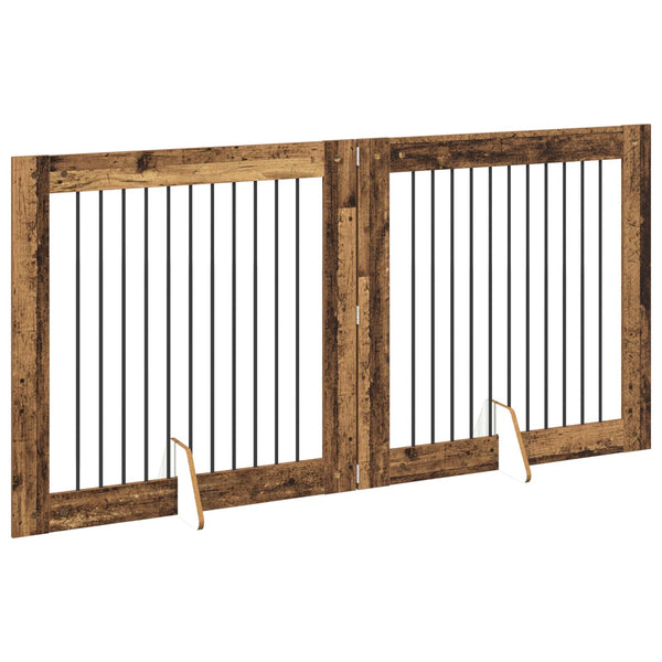Käytännöllinen koiraportti jalustoilla 2 kpl Vanha puu 200,5 cm