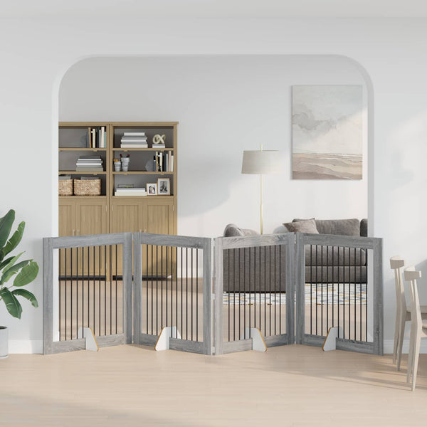 Käytännöllinen koiraportti jalustoilla 4 kpl Harmaa Sonoma