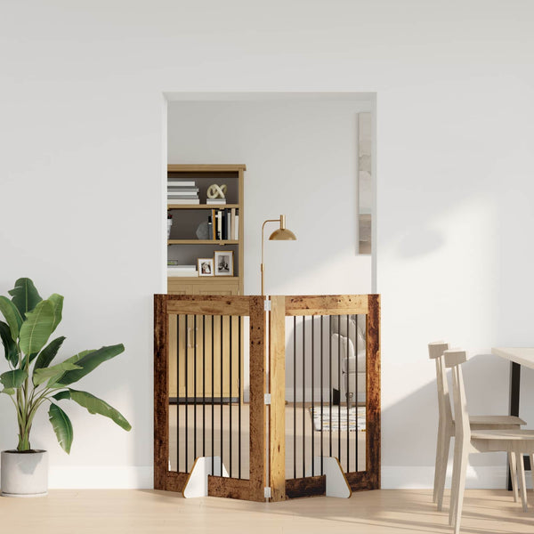 Käytännöllinen koiraportti jalustoilla 2 kpl Vanha puu 160,5 cm