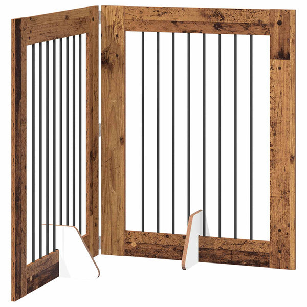 Käytännöllinen koiraportti jalustoilla 2 kpl Vanha puu 160,5 cm