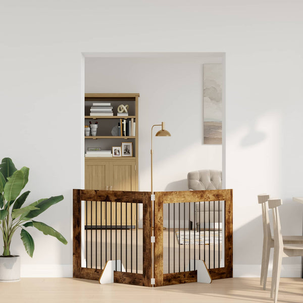 Käytännöllinen koiraportti jalustoilla 2 kpl Savutammi 200,5 cm