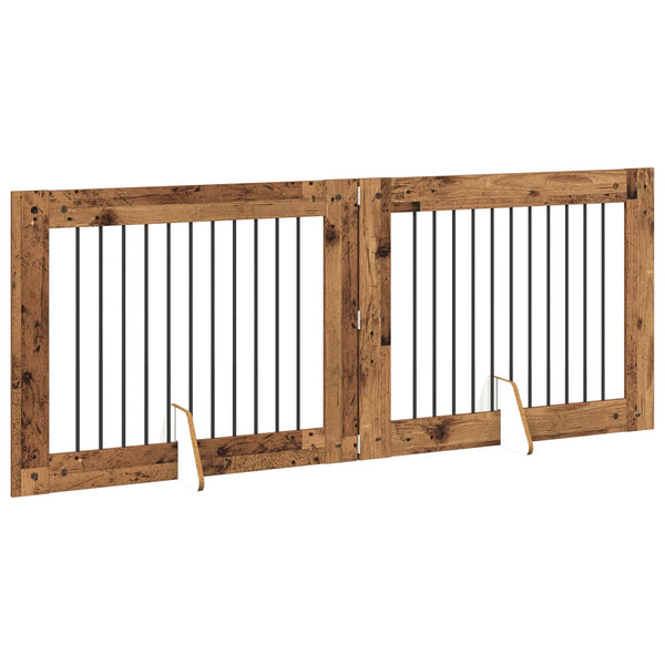 Käytännöllinen koiraportti jalustoilla 2 kpl Vanha puu 200,5 cm