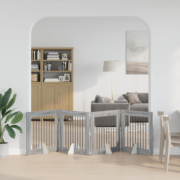 Käytännöllinen koiraportti jalustoilla 4 kpl Harmaa Sonoma