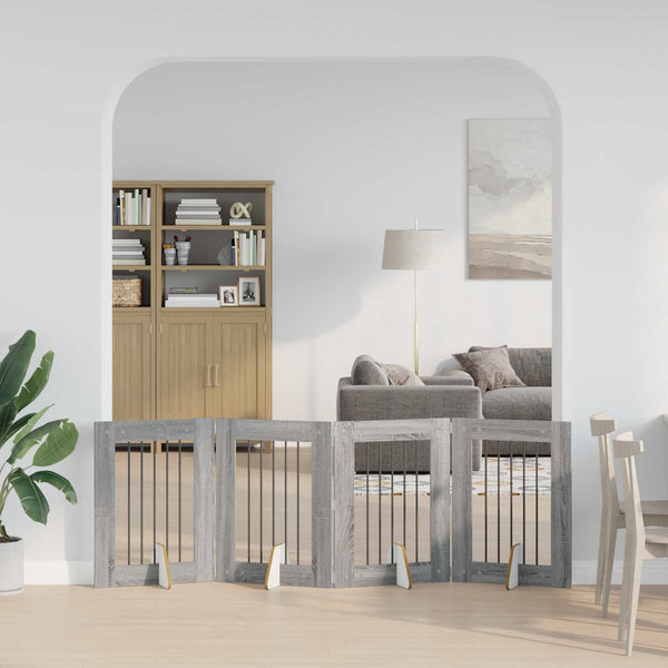 Käytännöllinen koiraportti jalustoilla 4 kpl Harmaa Sonoma