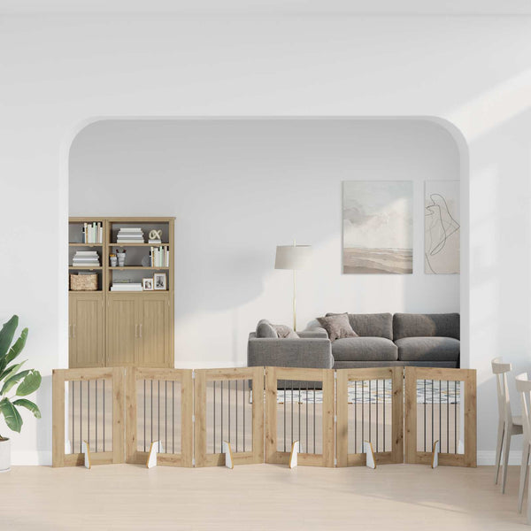 Käytännöllinen koiraportti jalustoilla 6 kpl Artisaanitammi