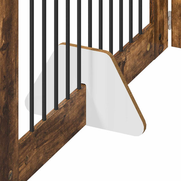 Käytännöllinen koiraportti jalustoilla 4 kpl Savutammi 401 cm