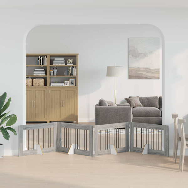 Käytännöllinen koiraportti jalustoilla 4 kpl Harmaa Sonoma