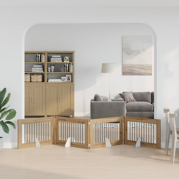 Käytännöllinen koiraportti jalustoilla 4 kpl Artisaanitammi