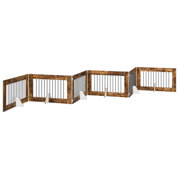 Käytännöllinen koiraportti jalustoilla 6 kpl Savutammi 602 cm