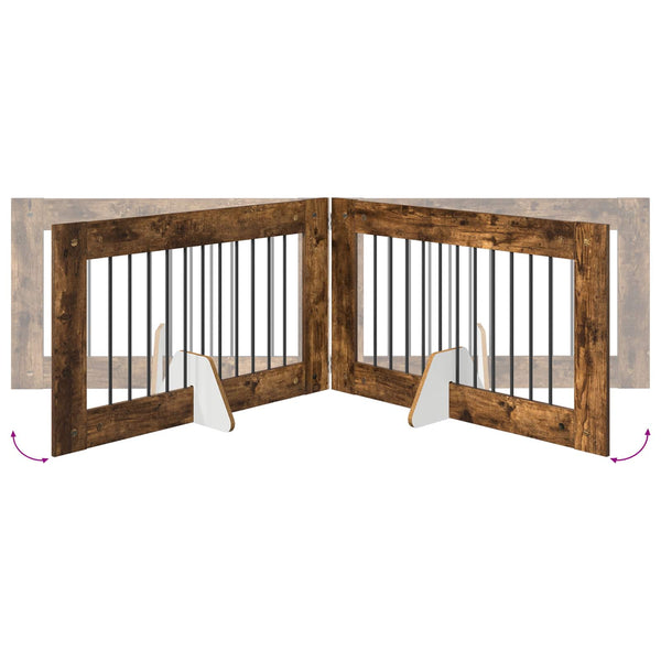 Käytännöllinen koiraportti jalustoilla 6 kpl Savutammi 602 cm