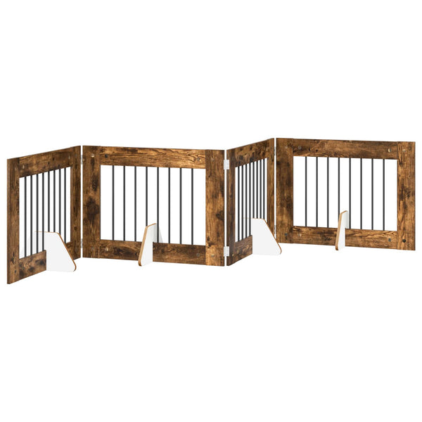 Käytännöllinen koiraportti jalustoilla 4 kpl Savutammi 321 cm