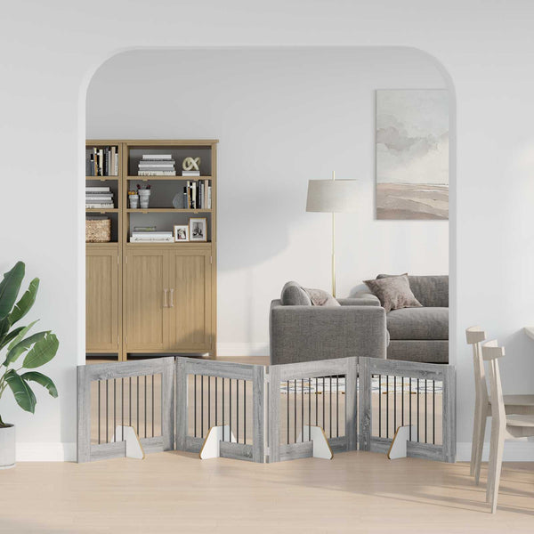Käytännöllinen koiraportti jalustoilla 4 kpl Harmaa Sonoma