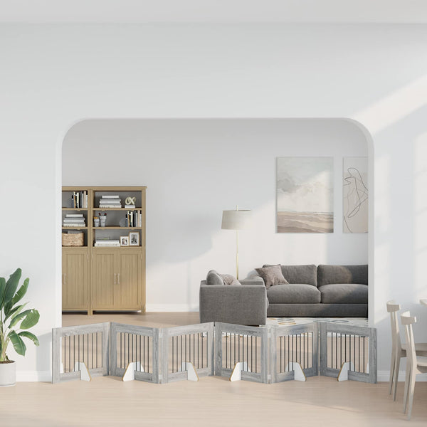 Käytännöllinen koiraportti jalustoilla 6 kpl Harmaa Sonoma