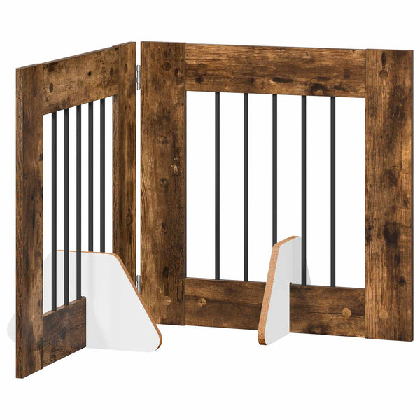 Käytännöllinen koiraportti jalustoilla 2 kpl Savutammi 120,5 cm