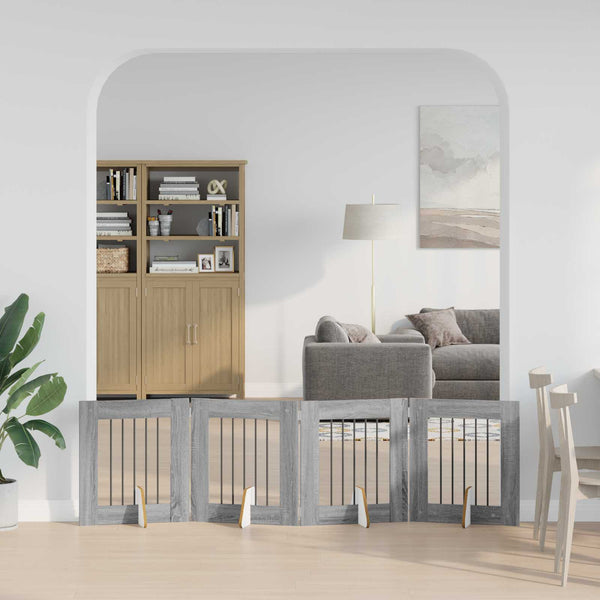 Käytännöllinen koiraportti jalustoilla 4 kpl Harmaa Sonoma