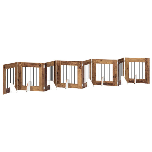 Käytännöllinen koiraportti jalustoilla 8 kpl Vanha puu 60 cm