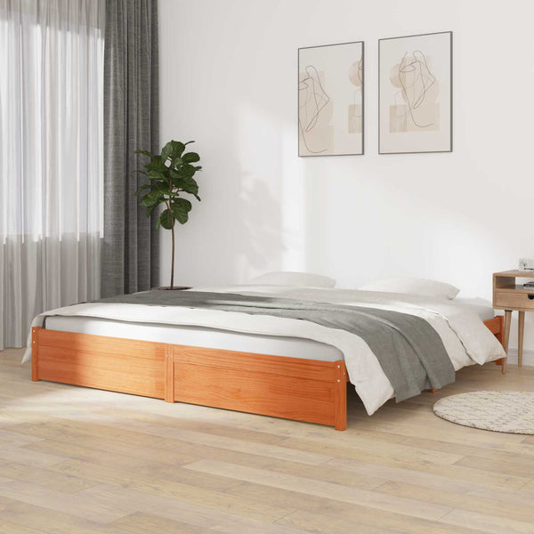 Sängyn runko Vaha ruskea 5FT King Size Massiivinen mänty