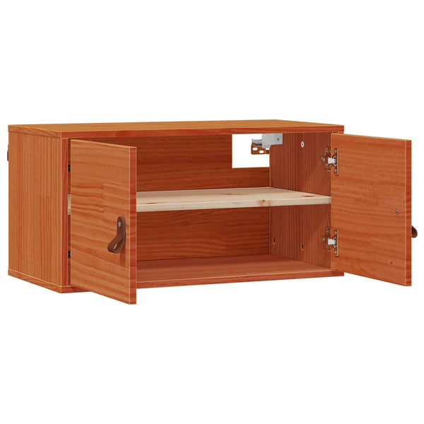 Seinäkaappi 2 kpl Vaha ruskea 60 x 30 x 30 cm Massiivinen mänty