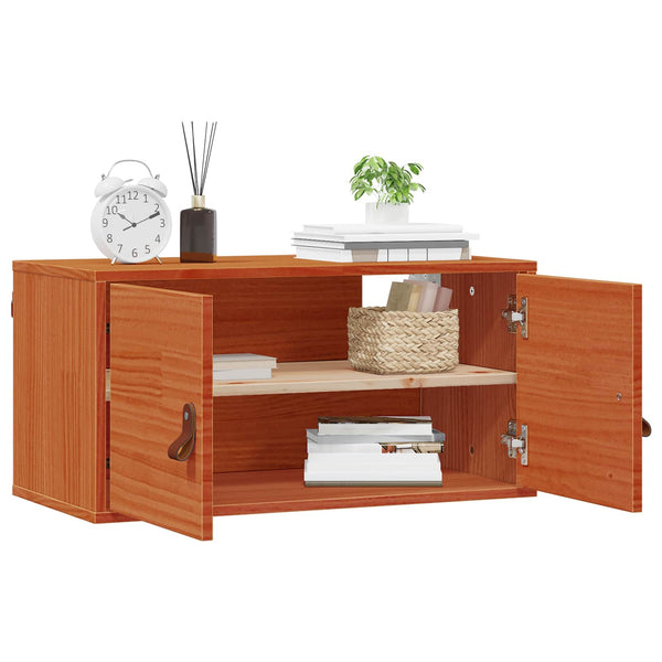 Seinäkaappi 2 kpl Vaha ruskea 60 x 30 x 30 cm Massiivinen mänty
