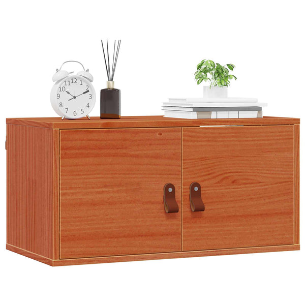 Seinäkaappi 2 kpl Vaha ruskea 60 x 30 x 30 cm Massiivinen mänty
