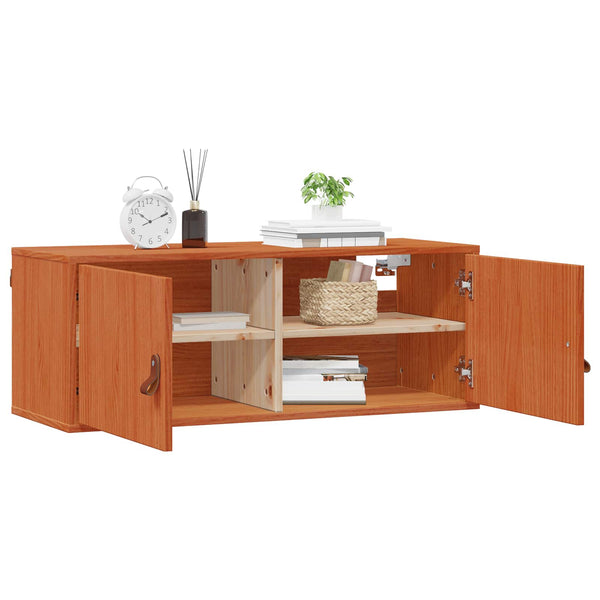 Seinäkaappi 2 kpl Vaha ruskea 80 x 30 x 30 cm Massiivinen mänty