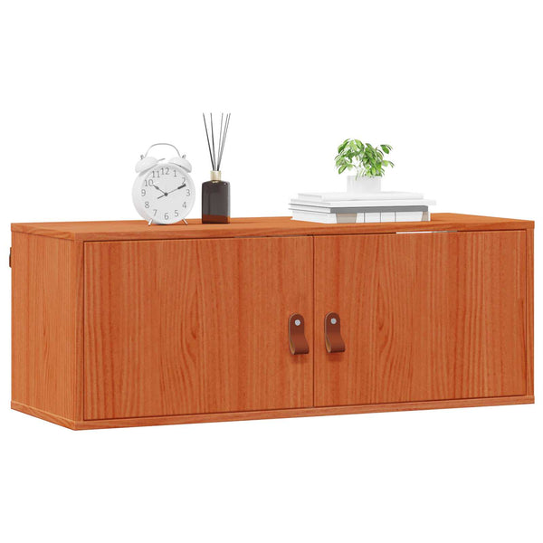Seinäkaappi 2 kpl Vaha ruskea 80 x 30 x 30 cm Massiivinen mänty