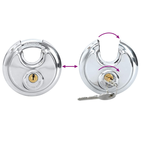 Discus-lukot avaimilla 2 pcs Hopea 8 x 2.8 x 8 cm