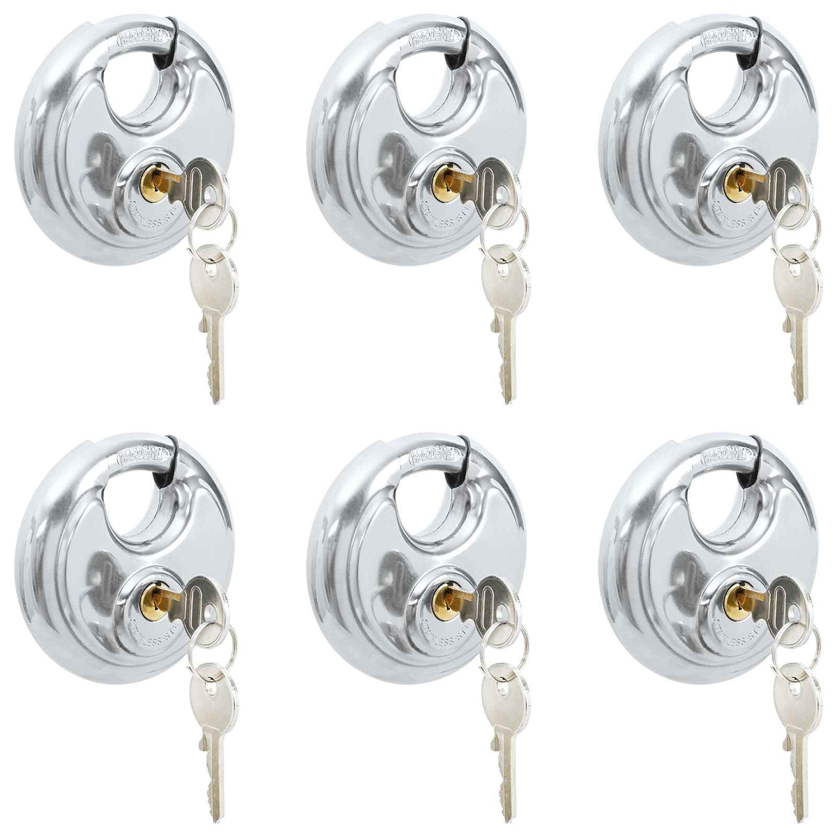 Discus-lukot avaimilla 6 pcs Hopea 8 x 2.8 x 8 cm