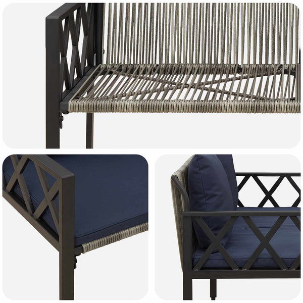 Ulkoilmapenkit 2 -Seater 116 x 56 x 75 cm polyrottinki