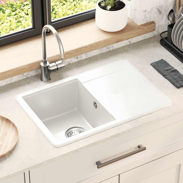 Allas 80% kvartsia ja 20% hartsia 670 x 460 mm Valkoinen