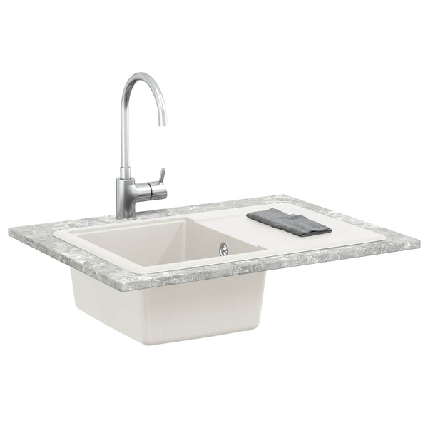 Allas 80% kvartsia ja 20% hartsia 670 x 460 mm Valkoinen