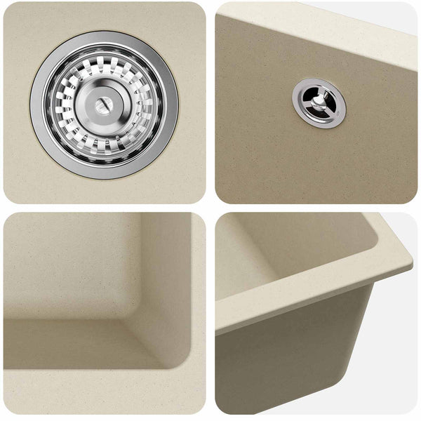 Allas 80% kvartsia ja 20% hartsia 430 x 460 mm Beige