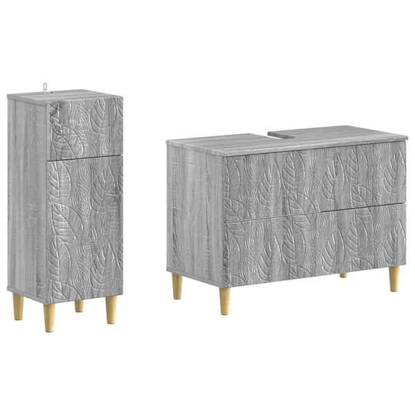 2 Osainen Kylpyhuonekaappisarja DELFT Harmaa Sonoma