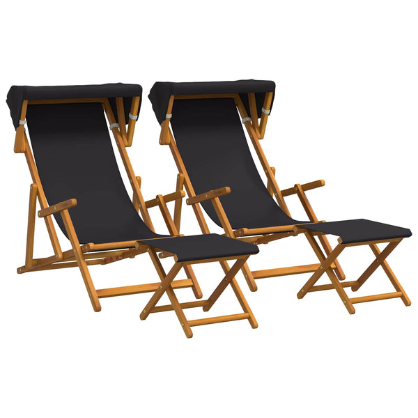 Laituri 4 pcs 3 Sijainti Tiheä Eukalyptuspuu Musta