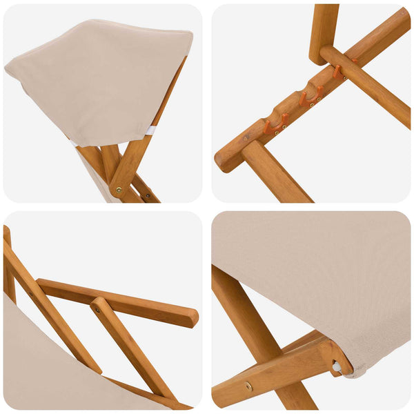 Laituri 4 pcs 3 Sijainti Tiheä Eukalyptuspuu Beige
