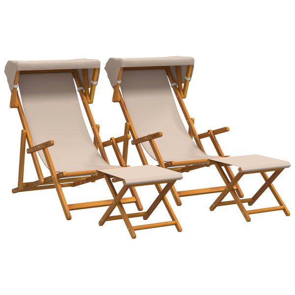 Laituri 4 pcs 3 Sijainti Tiheä Eukalyptuspuu Beige