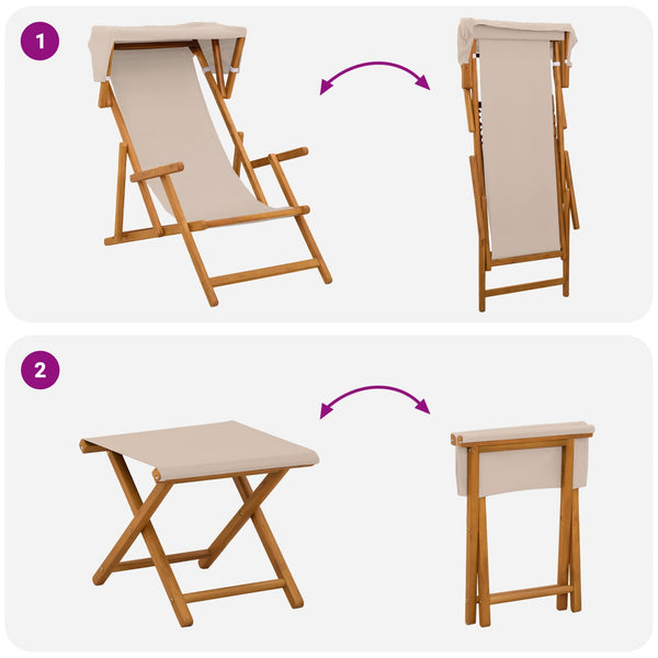 Laituri 4 pcs 3 Sijainti Tiheä Eukalyptuspuu Beige