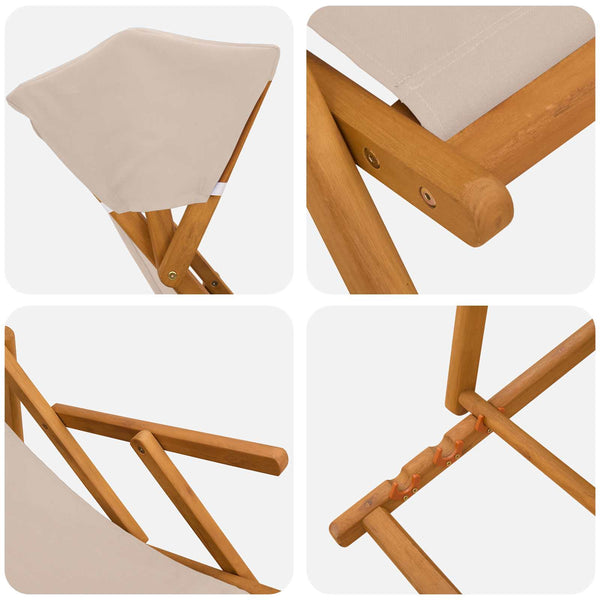 Laituri 2 pcs 3 Sijainti Tiheä Eukalyptuspuu Beige