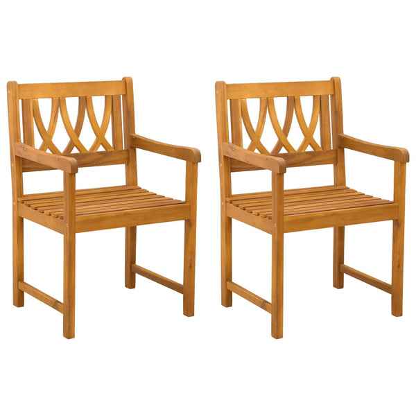 Ulkopenkki 2 pcs Luonnollinen 56 x 55,5 x 90 cm Tiheä akasiapuu