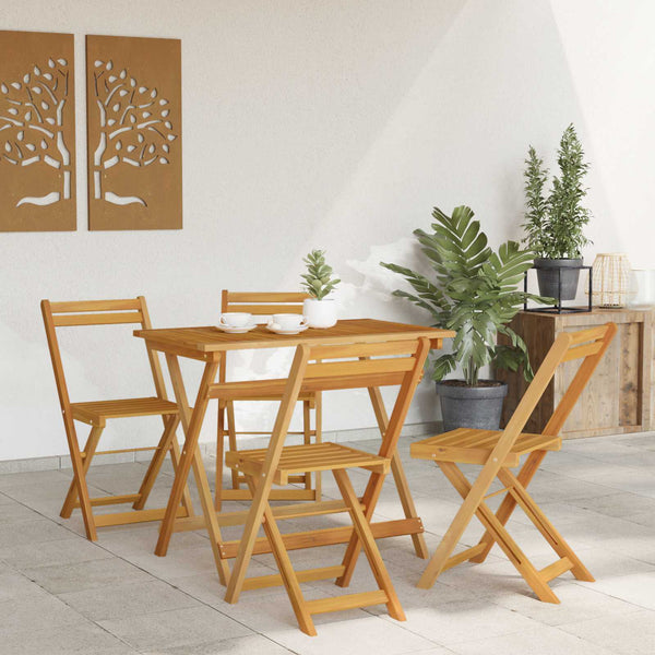 Kääntyvät Puutarhatuolit 4 pcs Luonnollinen 40 x 53 x 80 cm