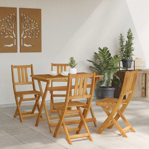 Ulko Bistro Tuolit tyynyllä 4 pcs Luonnollinen 40 x 42 x 85 cm