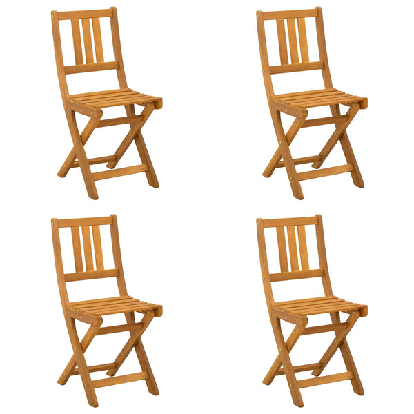 Ulko Bistro Tuolit tyynyllä 4 pcs Luonnollinen 40 x 42 x 85 cm
